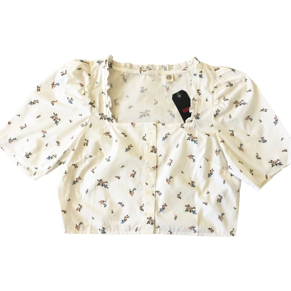 Levi’s Puff Shoulder Cropped Blouse XL